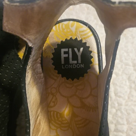 Fly London Black Wedge Elegance - Picture 3 of 9